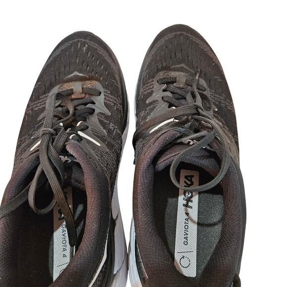 Hoka One One Gaviota Black and White Athletic Shoes Size Men’s 9D - Picture 6 of 10